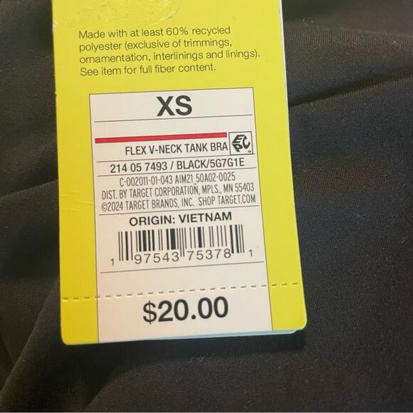 All in Motion Black Cropped Top XS NWT‎ - Picture 3 of 9